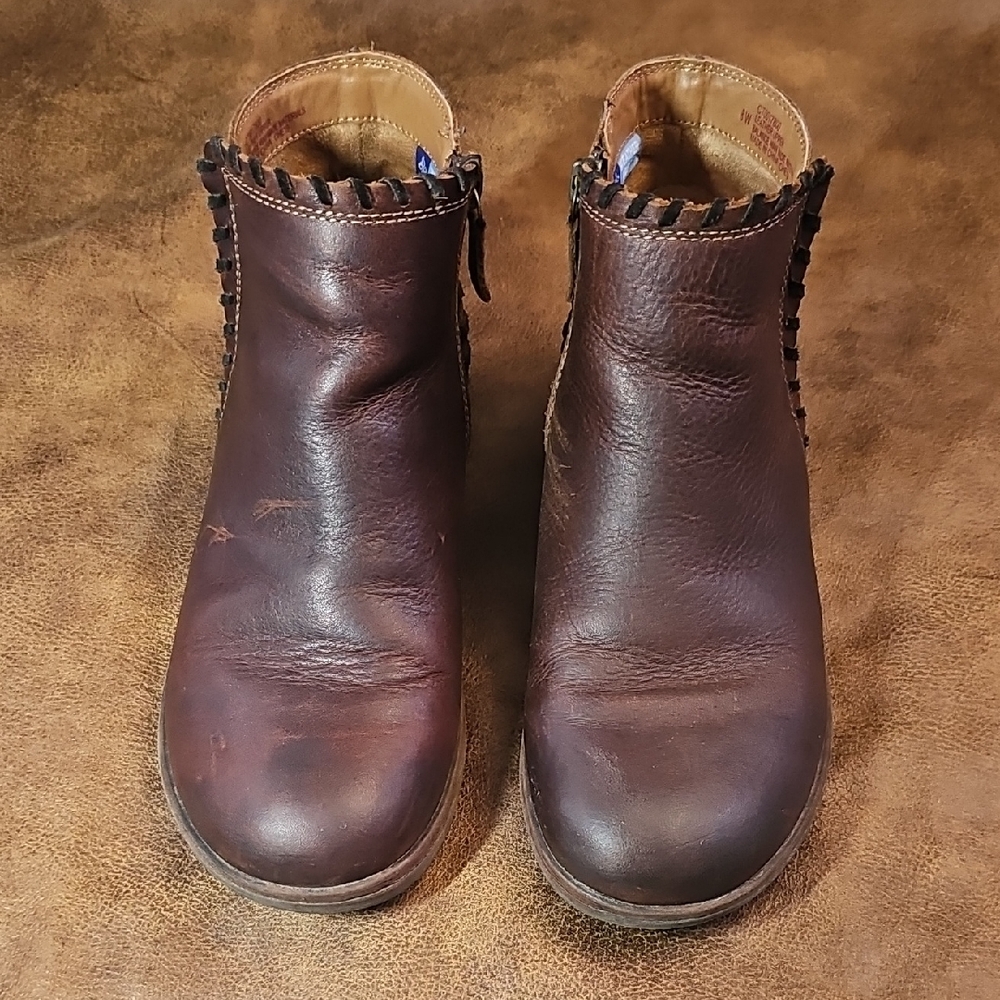 Weatherproof Genuine Leather   Brown Ankle Booties